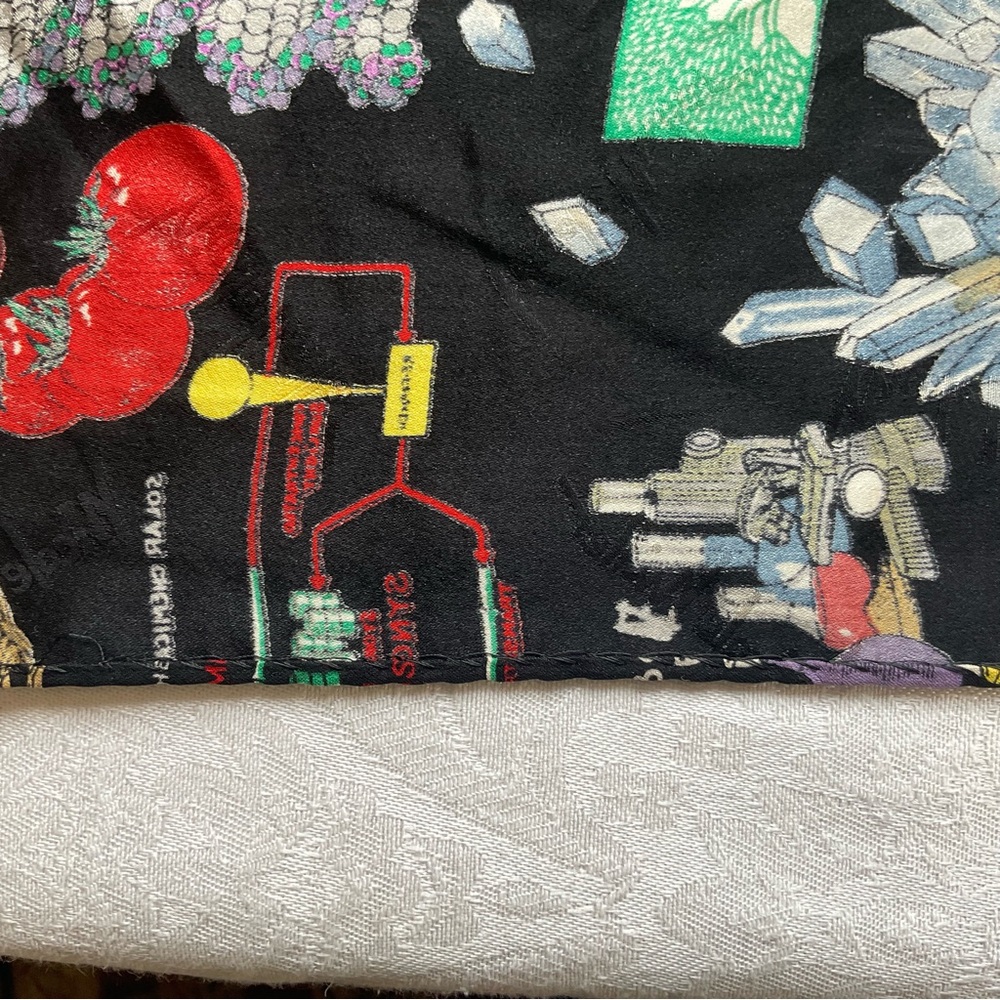 Nicole Miller 1995 Weizmann Institute Science Silk Scarf 42” DNA Solar Lab Print - Picture 6 of 8